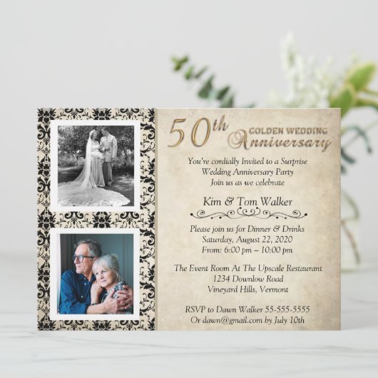 Invitation Célébration d'anniversaire de 50 ans (Debout devant)