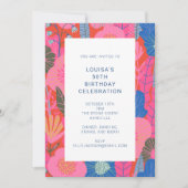 Invitation Célébration d'anniversaire de 50 ans avec des fleu (Devant)