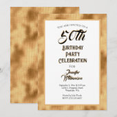 Invitation Célébration d'anniversaire de 50 ans en feuille d' (Devant / Derrière)
