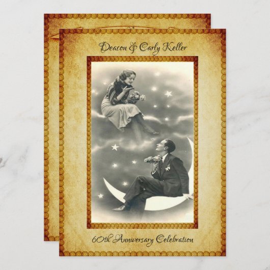 Invitation Célébration d'anniversaire de 60 ans (Devant / Derrière)