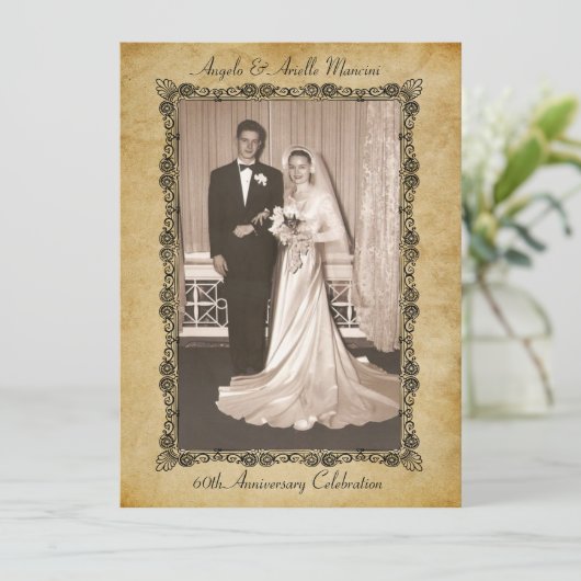 Invitation Célébration d'anniversaire de 60 ans (Debout devant)