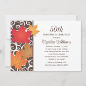 Invitation Célébration d'anniversaire de feuilles d'automne é (Devant)
