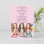 Invitation Célébration d'anniversaire de fille adolescente ch (Debout devant)