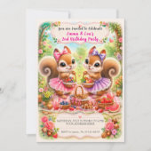 Invitation Célébration d'anniversaire de jumelles (Devant)