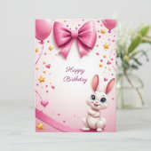 Invitation Célébration d'anniversaire de lapin mignon 🐰 (Debout devant)