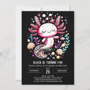 Invitation Célébration d'anniversaire de l'océan Axolotl numé