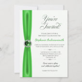 Invitation Célébration d'anniversaire de mai - Émeraude verte (Devant)