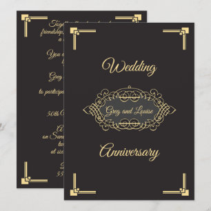 Invitation Célébration d'anniversaire de mariage Art déco
