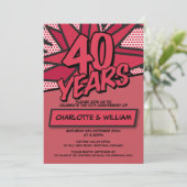 Invitation Célébration d'anniversaire de mariage de rubis de  (Debout devant)