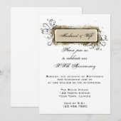 Invitation Célébration d'anniversaire de mariage floral abstr (Devant / Derrière)