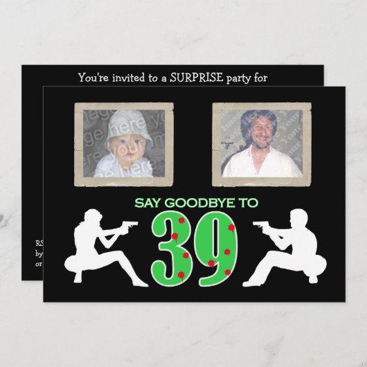 Invitation Célébration d'anniversaire de photo de style de (Devant / Derrière)