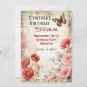 Invitation Célébration d'anniversaire de sauvegarde de la dat (Dos)