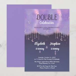 Invitation Célébration d'anniversaire double articulation vio