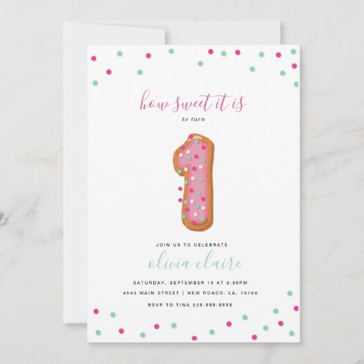 Invitation Célébration d'anniversaire douce| Un (Devant)