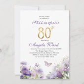 Invitation célébration d'anniversaire élégante aquarelle viol (Devant)