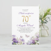 Invitation Célébration d'anniversaire élégante aquarelle viol (Debout devant)