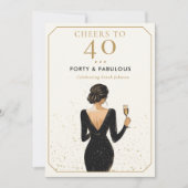 Invitation Célébration d'anniversaire élégante et fabuleuse (Devant)