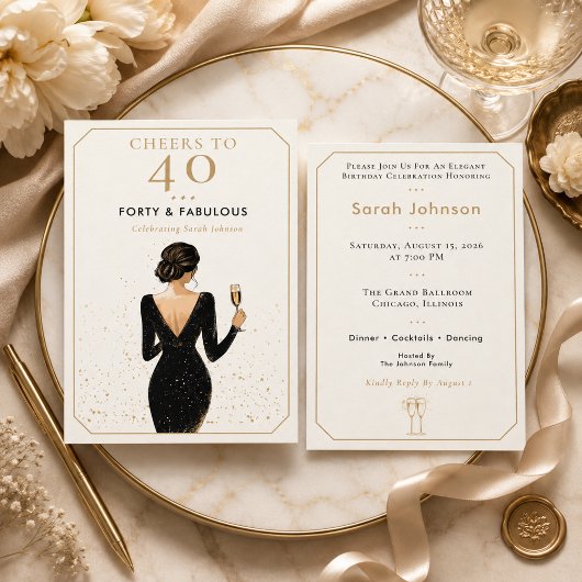 Invitation Célébration d'anniversaire élégante et fabuleuse