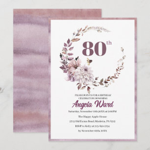 Invitation Célébration d'anniversaire élégante floral paille