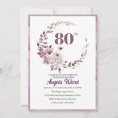 Invitation Célébration d'anniversaire élégante paillettes fl (Devant)