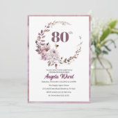 Invitation Célébration d'anniversaire élégante paillettes fl (Debout devant)