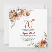 Invitation Célébration d'anniversaire élégante  terre cuite f (Devant)