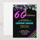 Invitation Célébration d'anniversaire fabuleux 60 ans (Devant / Derrière)