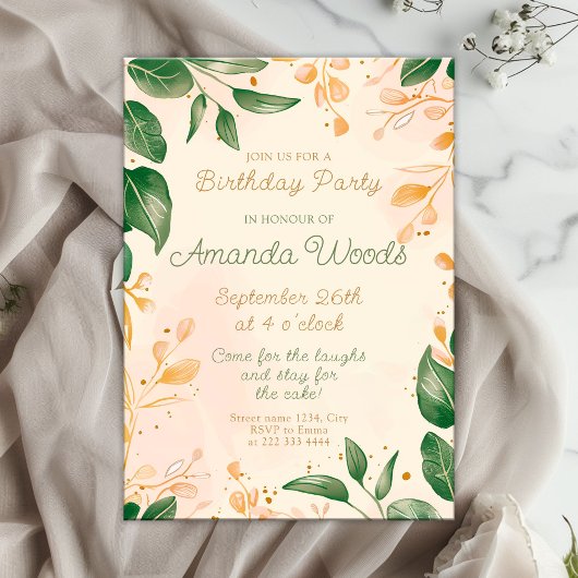 Invitation Célébration d'anniversaire florale enchanteresse