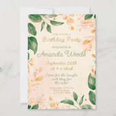 Invitation Célébration d'anniversaire florale enchanteresse (Devant)