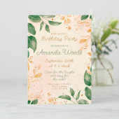 Invitation Célébration d'anniversaire florale enchanteresse (Debout devant)