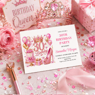Invitation Célébration d'anniversaire Rose Gold Pink Sparkle