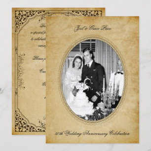 Invitation Célébration d'anniversaire victorien vintage 50 an