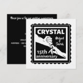 Invitation Célébration de 15 ans de mariage Crystal en se ten (Devant / Derrière)