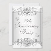 Invitation Célébration de 25 ans d'anniversaire de mariage Cœ (Devant)