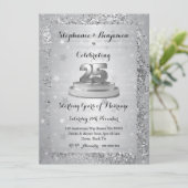 Invitation Célébration de 25 ans de mariage Argent Brillant É (Debout devant)
