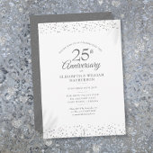 Invitation Célébration de 25 ans de mariage paillettes d'arge
