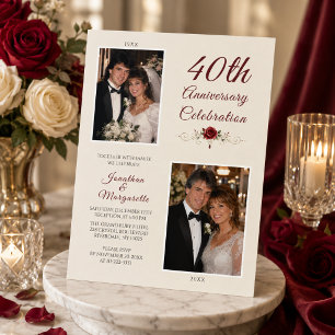 Invitation Célébration de 40 ans de mariage en photo