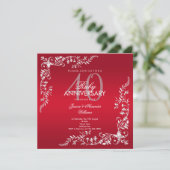 Invitation Célébration de 40 ans de mariage Rubis (Debout devant)