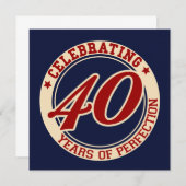 Invitation Célébration de 40 ans de perfection (Devant / Derrière)