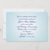 Invitation Célébration de 45 ans de mariage Saphir Bleu Or (Dos)