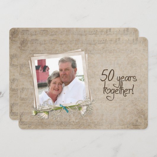 Invitation Célébration de 50 ans de mariage (Devant / Derrière)