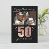 Invitation Célébration de 50 ans de mariage avec une seule ph (Debout devant)