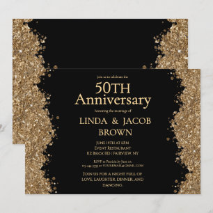 Invitation Célébration de 50 ans de mariage Champagne Paillet
