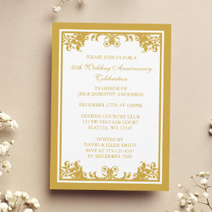 Invitation Célébration de 50 ans de mariage Défilement doré