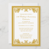 Invitation Célébration de 50 ans de mariage Défilement doré (Devant)