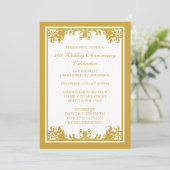 Invitation Célébration de 50 ans de mariage Défilement doré (Debout devant)