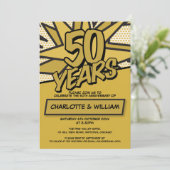 Invitation Célébration de 50 ans de mariage d'or Fun Moderne (Debout devant)