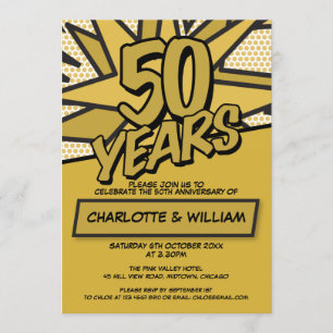 Invitation Célébration de 50 ans de mariage d'or Fun Moderne