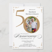 Invitation Célébration de 50 ans de mariage en calligraphie o (Devant)