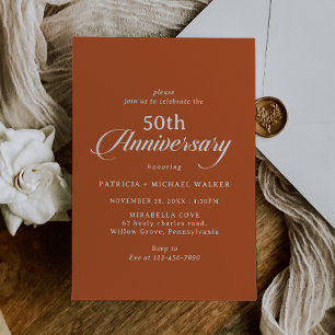 Invitation Célébration de 50 ans de mariage en calligraphie s